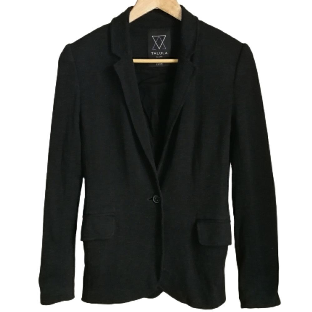 Aritzia / TALULA Dark Grey Modal Pima Cotton Casual Simple Breasted Blazer Sz 4